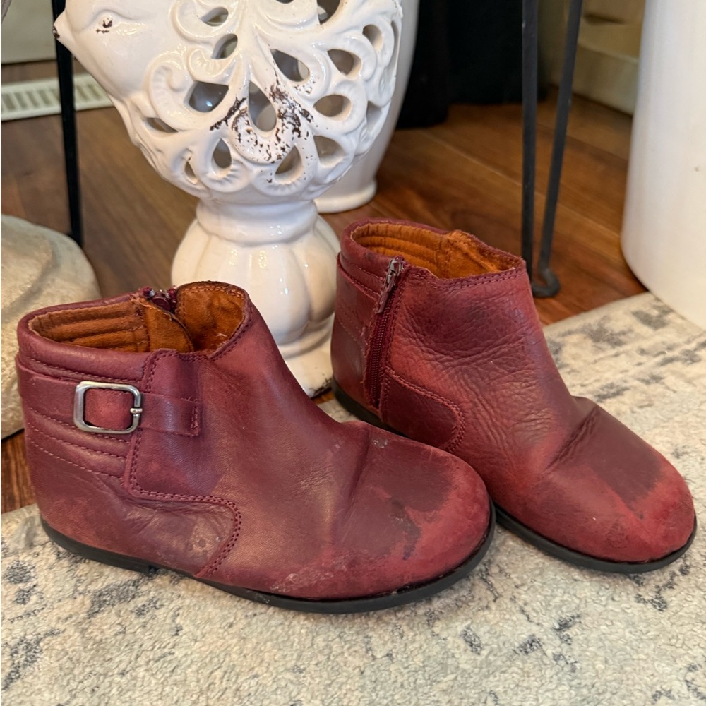 Zara Kids Burgundy Boots with Buckle